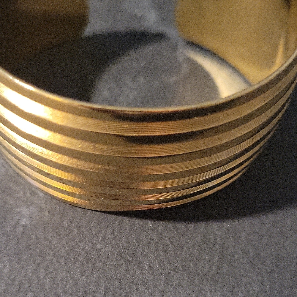 Gold-Tone Ribbed Cuff Bracelet - Women Jewelry